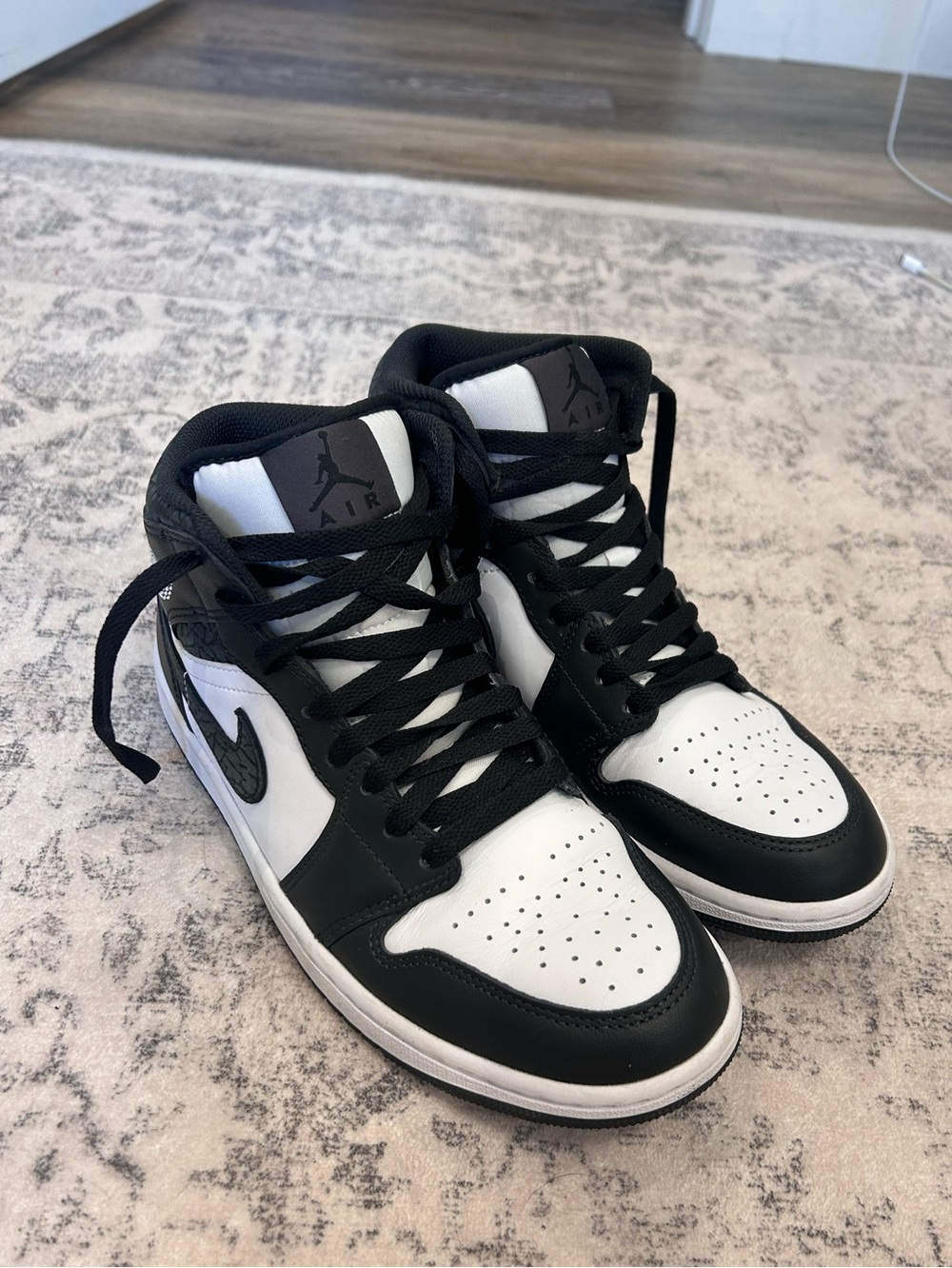 Jordan Black and White High-Top Sneakers